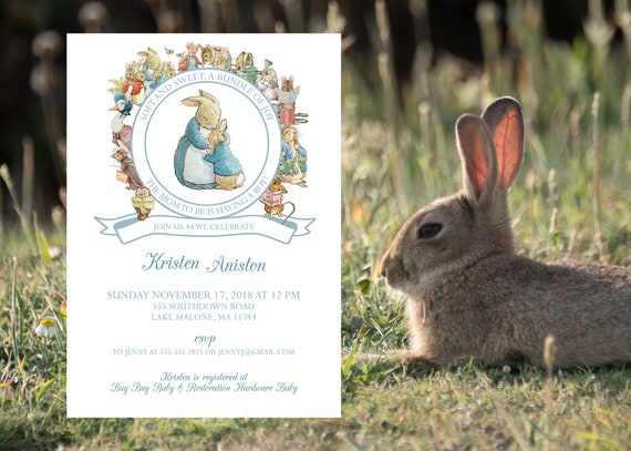 beatrix potter baby shower invitations