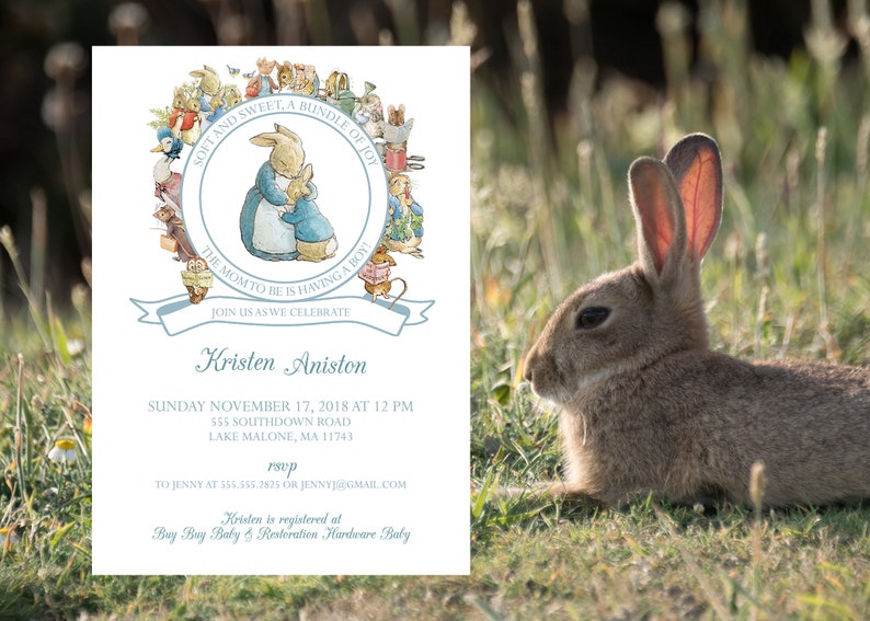 CUSTOMIZED PRINTABLE Beatrix Potter Baby Shower Invitation 5 - Etsy