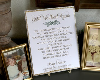 EDITABLE PRINTABLE "Until We Meet Again" Funeral Sign (8 x 10), Celebration of Life Sign, Funeral Sign, Forever in Our Hearts Sign