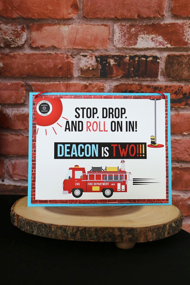 Firefighter Birthday Decorations Firefighter Party Decor Fireman Party Supplies DIGITAL EDITABLE Firefighter Birthday Party Supplies