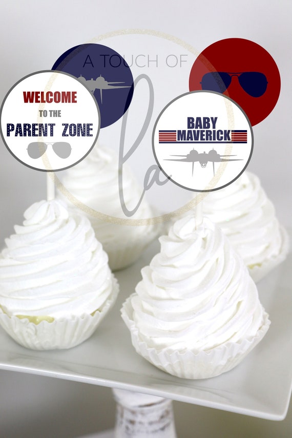PRINTABLE maverick Top Gun Baby Shower Cupcake Etsy UK