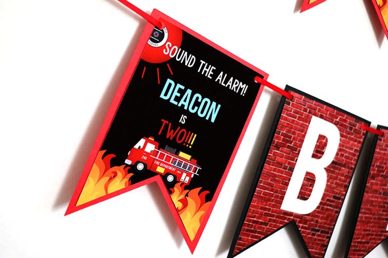 Firefighter Birthday Decorations Firefighter Party Decor Fireman Party Supplies DIGITAL EDITABLE Firefighter Birthday Party Supplies