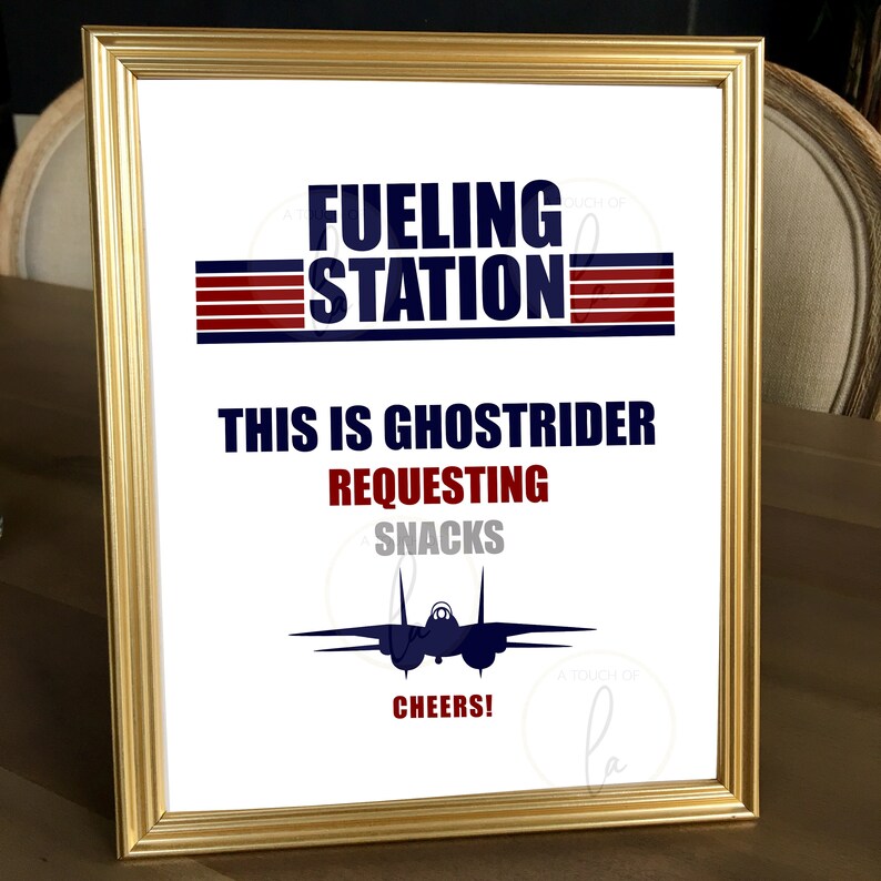 PRINTABLE Fighter Jet Fueling Station snacks Sign Etsy