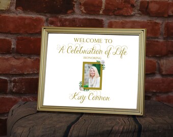 EDITABLE PRINTABLE Celebration of Life Welcome Sign (8 x 10), Celebration of Life Sign, Funeral Welcome Sign