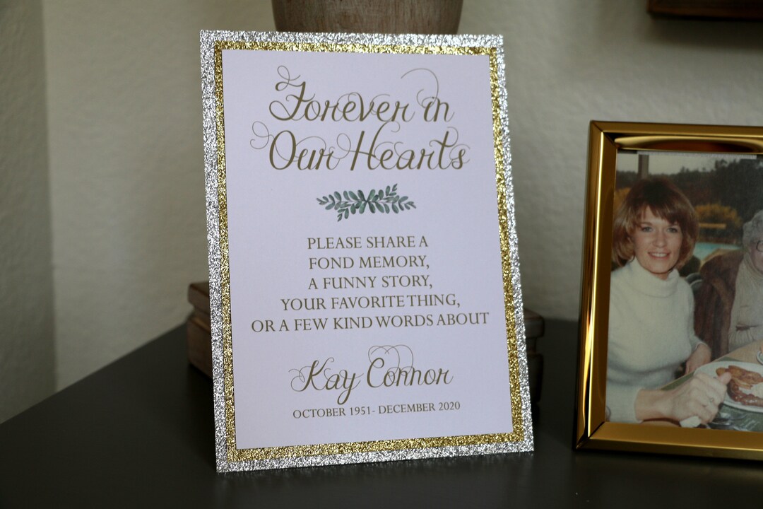 EDITABLE PRINTABLE Funeral Guest Book Sign 5 X 7, Celebration of Life Activity Sign, Funeral