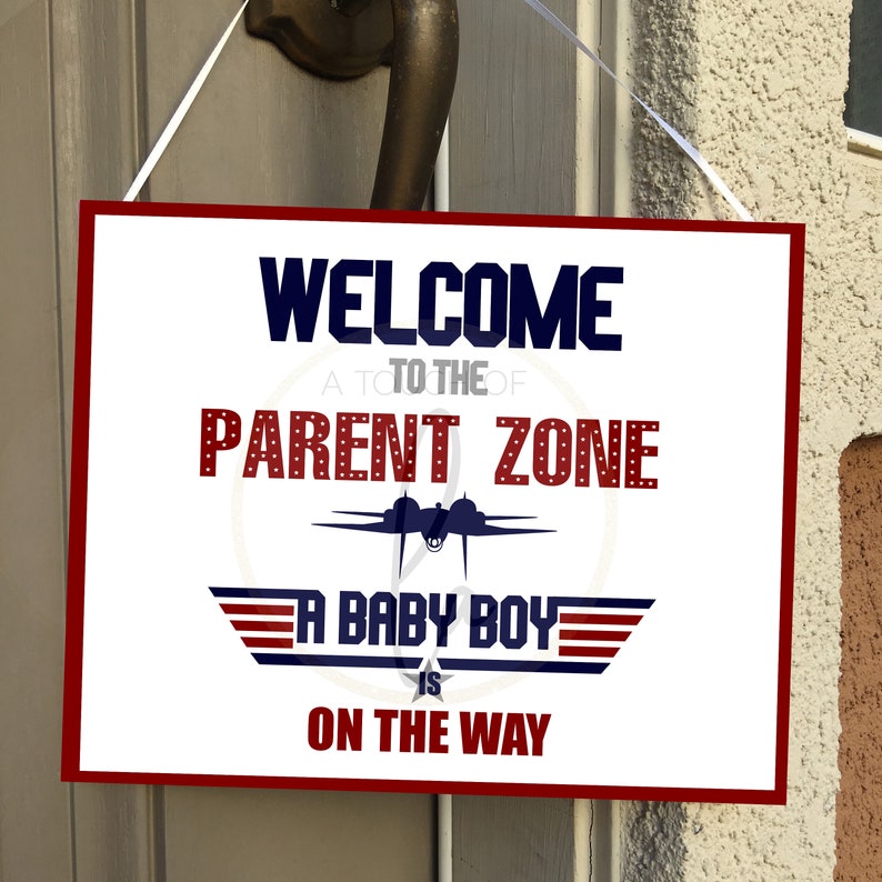 PRINTABLE Top Gun Baby Shower Sign with INVERTED PLANE Etsy