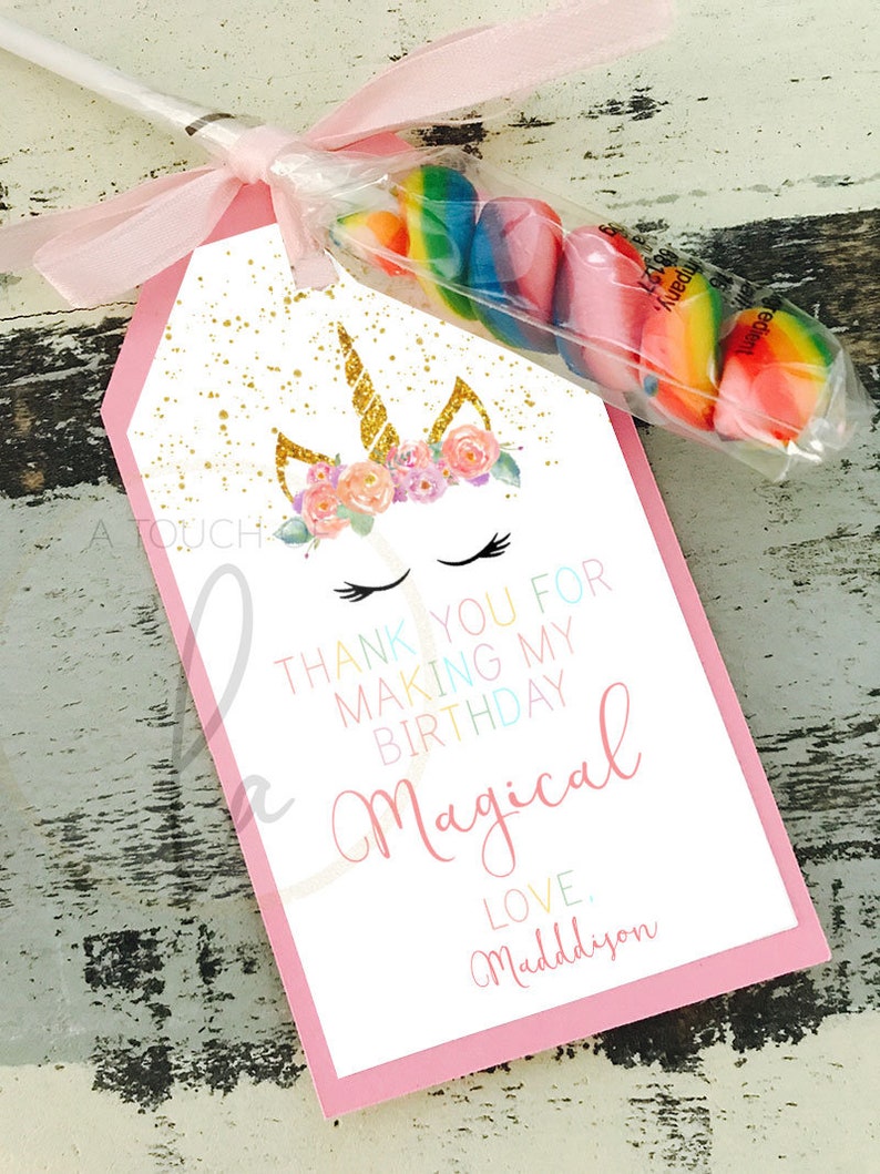 EDITABLE PRINTABLE Unicorn Birthday Party Favor Tags Unicorn - Etsy