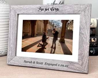 Engagement Picture Frame - Engraved Wood Photo Frame - Love You Always - Unique Engagement Gift for Couples - Proposal Picture Frame