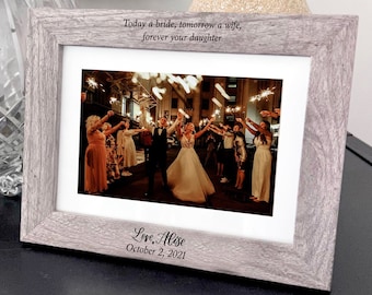 Picture Frame Gift for Parents from Bride - Engraved Picture Frame – Wedding Gift for Parents