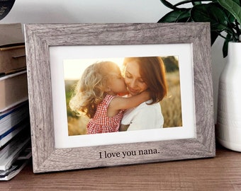 Personalized Grandparent Picture Frame - I love you Nana -Engraved Wood Picture Frame - New Grandparent Gift - Baby Announcement Grandparent