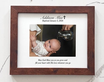 Baptism Picture Frame - Personalized Baptism Gift - Christening Gift - Unique Baptism Gift Idea - Gift for Godparents