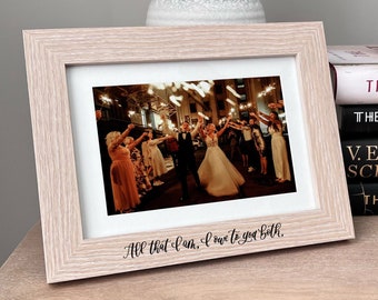 Personalized Engraved Picture Frame - Wedding Gift for Parents from Bride Groom - Sentimental Photo Keepsake