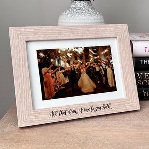 Parents of the Bride Gift - Engraved Wood Picture Frame - Parents Wedding Gift - Father of the Bride Wedding Day Gift