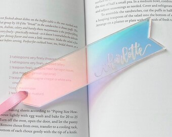 Custom Acrylic Bookmark - Name Bookmark Engraved - Book Lover Gift - Rainbow Bookmark - Gift for Teenage Girl