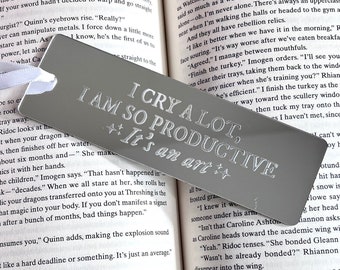 I cry a lot, I am so productive - Tortured Poets Inspired Bookmark- Taylor Merch - Love and Poetry Album - Swift Gift