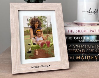 Aunt Picture Frame - Engraved Wood Frame - Auntie's Bestie - Auntie Gift - Gift for Aunt From Niece or Nephew