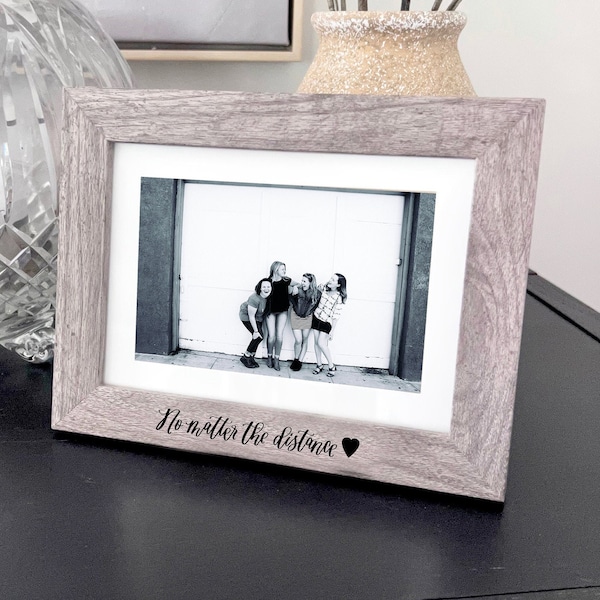 Best Friend Picture Frame - Long Distance Friendship Frame - Engraved Wood Frame - Bestie Gift - Going Away Gift for Friend