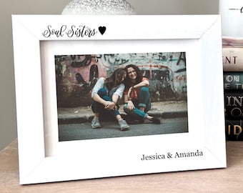 Best Friend Gift - Soul Sisters Picture Frame - Long Distance Friendship -Engraved Frame - Going Away Gift for Friend - Best Friend Birthday