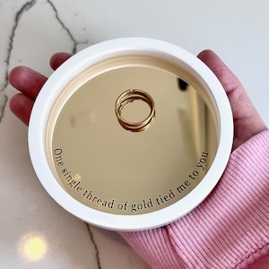 Invisible Strings Acrylic Ring Dish – Personalized Engagement Gift