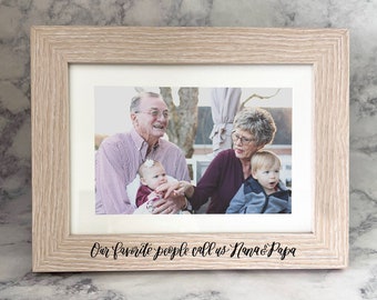 Grandparents Gift - Personalized Grandparents Picture Frame - Engraved Wood Picture Frame - Gift from Grandkids - Grandparents Day