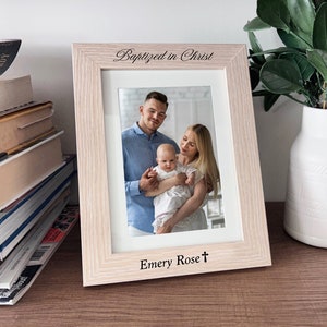 Personalized Baptism Gift Baptism Gifts for Godson Personalized Baptism Picture Frame Unique Baptism Gift Idea image 1