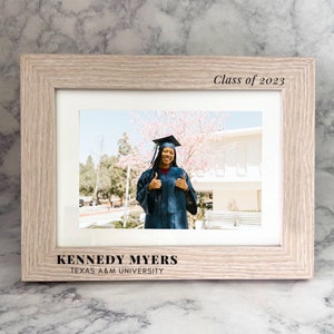 Graduation Picture Frame - Engraved Frame -  Class of 2024 Frame - High school or College Graduation Photo Frame - Graduation Party Decor