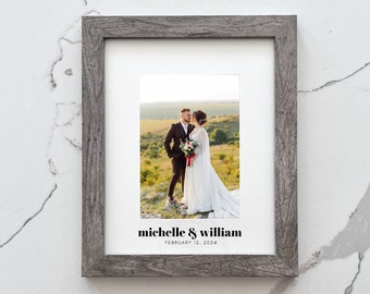 Personalized Wedding Day Frame - Engraved Wedding Picture Frame - Anniversary Frame Gift - Custom Bridal Shower Gift