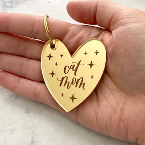 Cat Mom Keychain - Cat Mom Gift - Cat Mama - Cat Lover Gift - Cat Keychain - Rescue Cat Mom - Fur Mama - New Cat Owner Gift