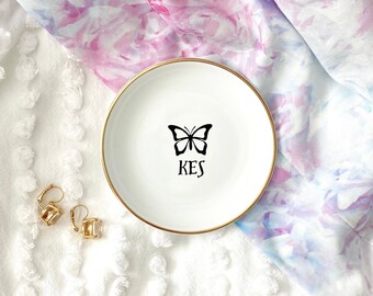 jewellery /& trinkets BUTTERFLY DISH Handmade ceramic dish for rings