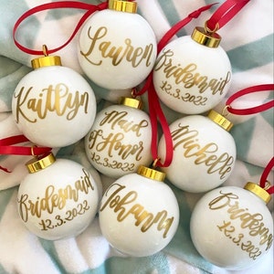 Personalized Glass Ornament | 2.5" Custom Ball Ornament | Calligraphy Ornament | Personalized Name Ornament - Baby Ornament