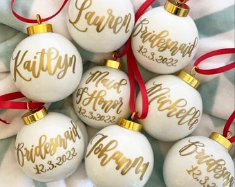 Personalized Glass Ornament | 2.5" Custom Ball Ornament | Calligraphy Ornament | Personalized Name Ornament - Baby Ornament