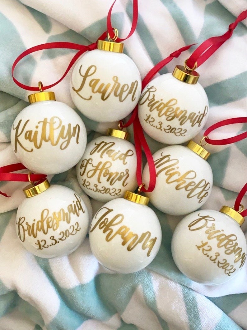 Personalized Glass Ornament Christmas Wedding Favors