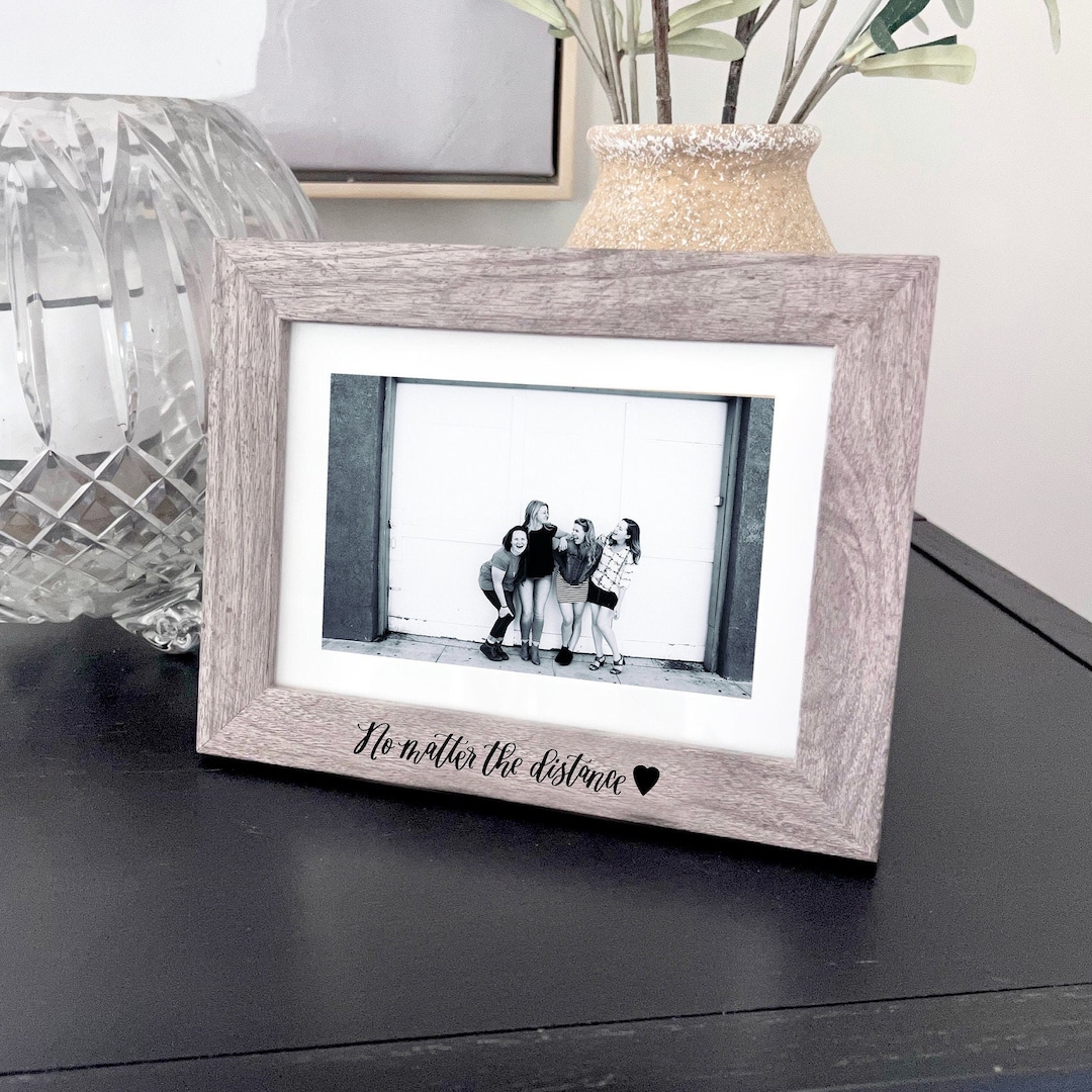 Best Friend Picture Frame Long Distance Friendship Frame Engraved Wood