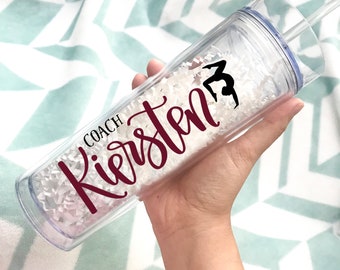 Gymnastics Coach Gifts - Personalized Gymnastics Tumbler - Hydration Bottle for Coaches, Moms, Dancers & Athletes