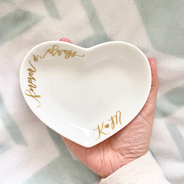Personalized Jewelry Tray - Wedding Ring Dish Custom - Valentines Day Gift for Wife - Ring Dish Engagement - Couples Jewelry Dish