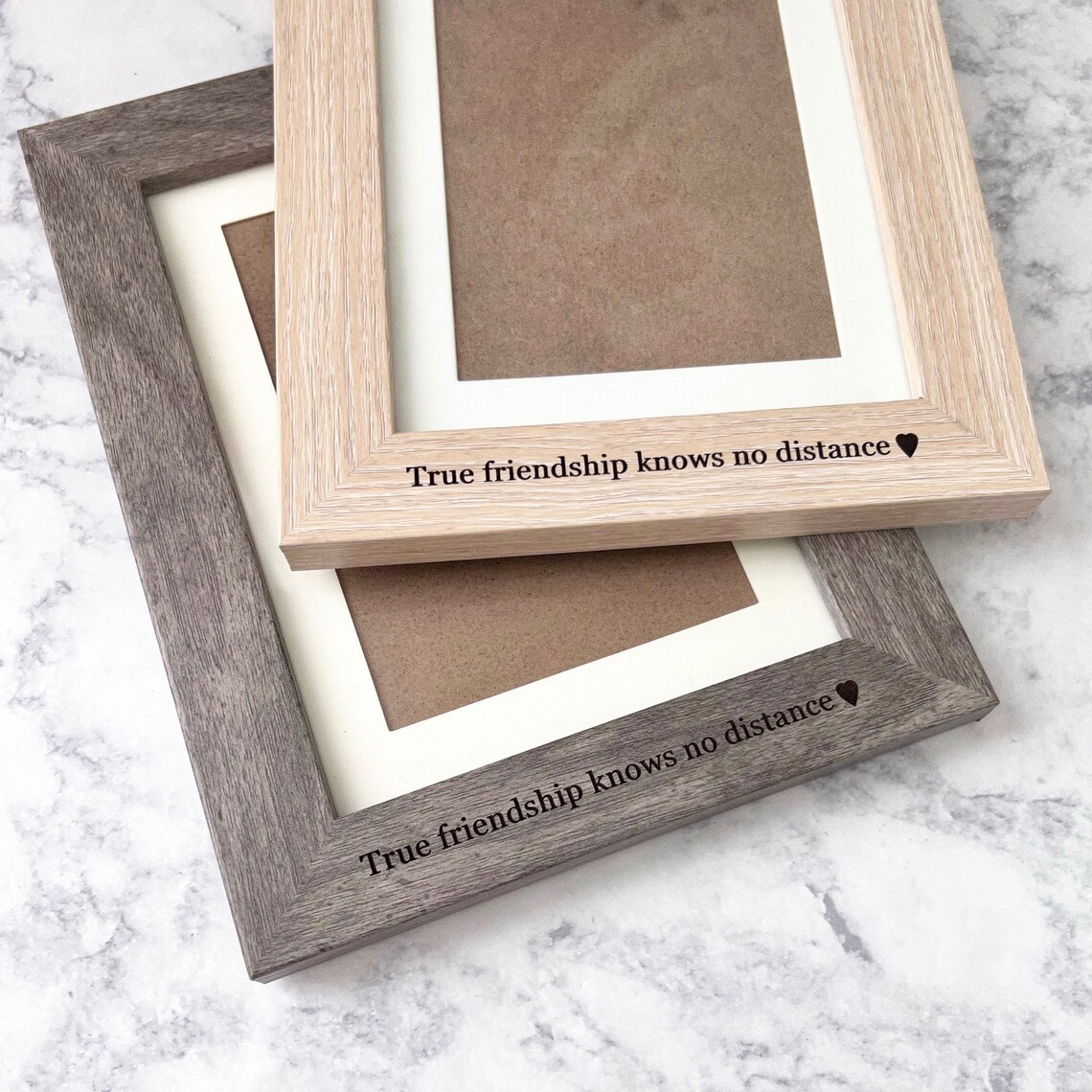 Long Distance Friendship Frame Engraved Wood Picture Frame Etsy