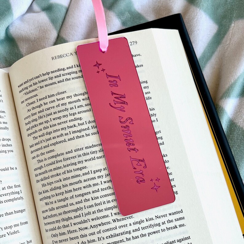 Smut Bookmark In My Smut Era Spicy Books Slut for Smut Pink Acrylic Bookmark Smut Book Gifts Booktok Merch image 3
