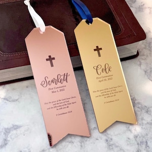 First Communion Gift Boy  - Custom Bible Bookmark - First Communion Bookmark -Confirmation Gifts - Bible Verse - Gift for Goddaughter