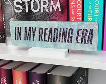 In My Reading Era Sign | Book Lover Decor | Swiftie Inspired Acrylic Shelf Sign