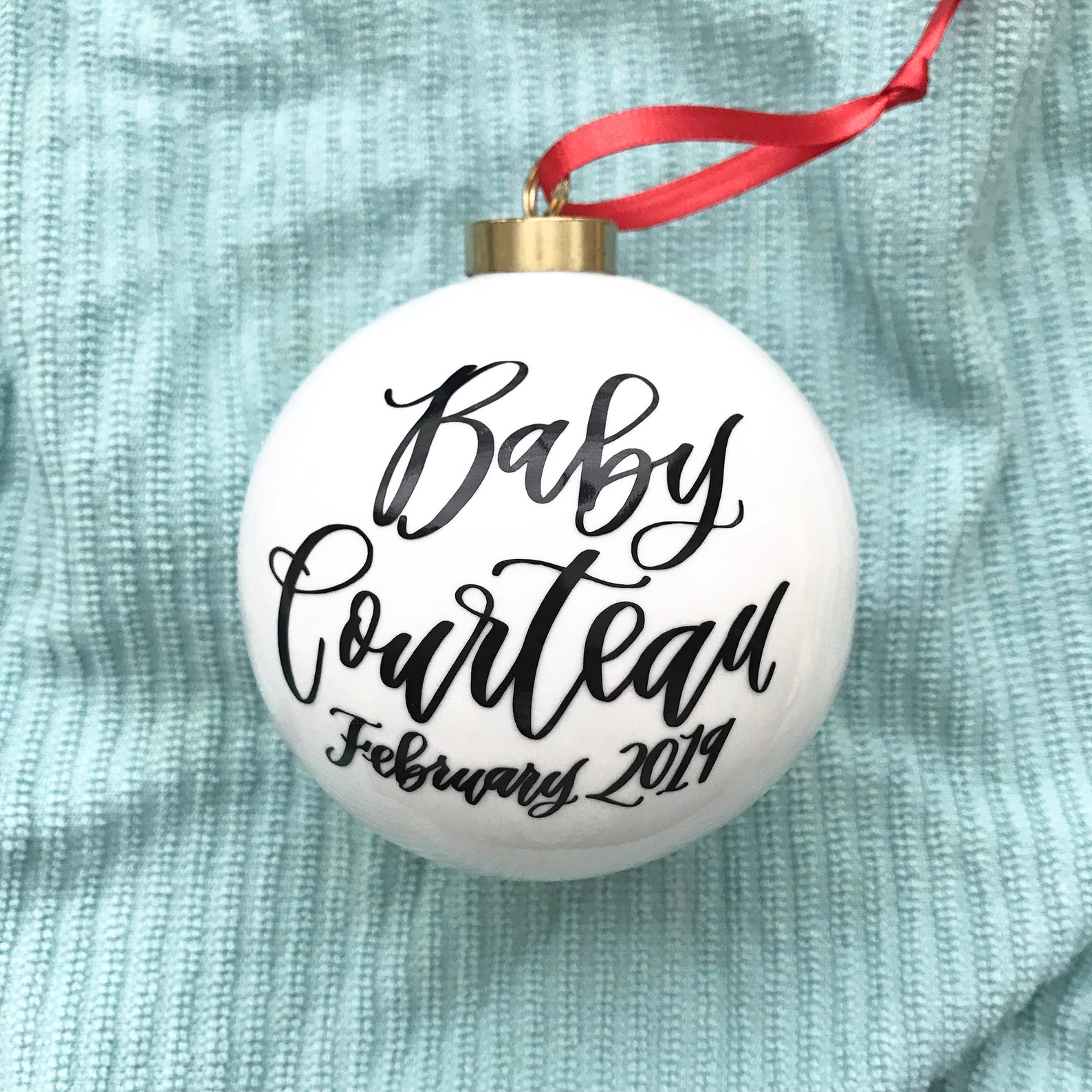 Baby Announcement Ornament 3 Personalized Pregnancy Etsy