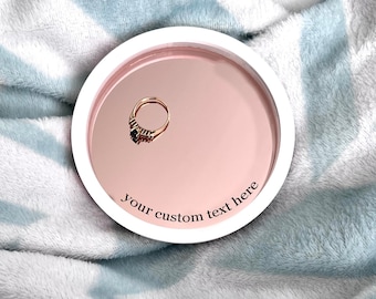 Personalized Acrylic Ring Dish: Rose Gold Engagement Gift