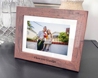 Grandpa Picture Frame - I love you Grandpa -Engraved Wood Picture Frame - New Grandparent Gift -Gift from Granddaughter -Gift from Grandkids