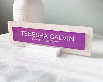 Personalized Desk Name Plate for Office Decor - Acrylic Office Sign