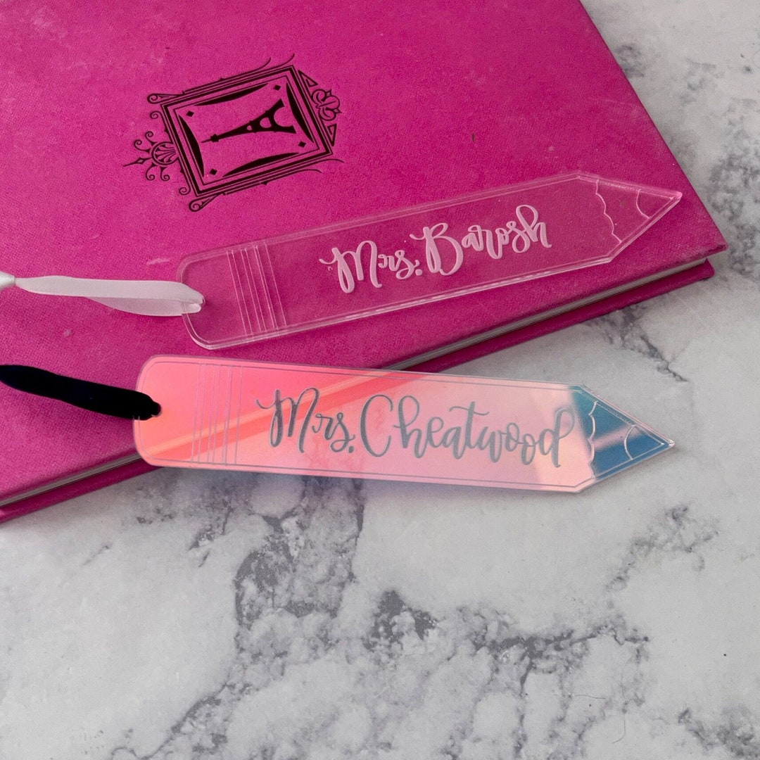 Teacher Appreciation Gift Custom Teacher Bookmark Engraved Pencil