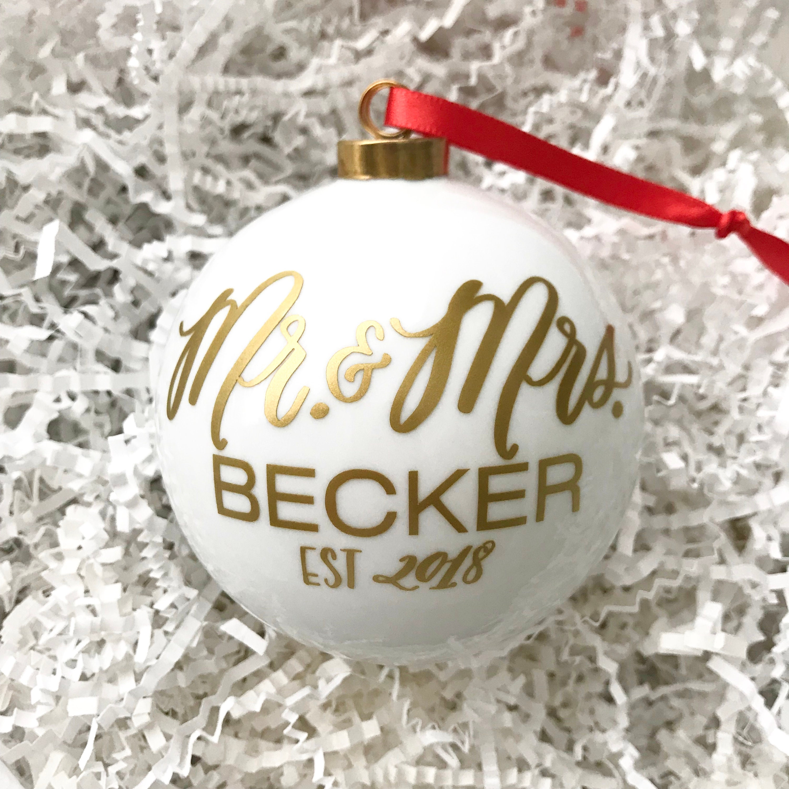 Mr and Mrs Ornament 4 Wedding Gift for Couple Ornament Etsy