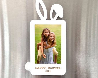 Easter Picture Frame - Custom Photo Magnet - Grandma Easter Gift - Grandchildren Photo Frame - Some Bunny Loves You - Wallet Photo Frame