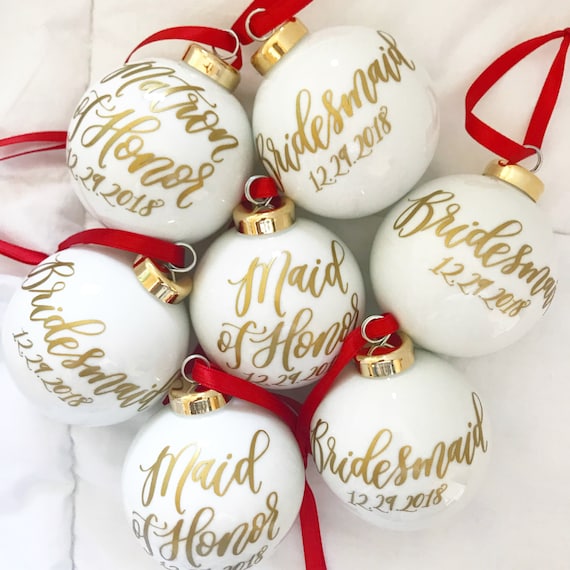 Personalized bridesmaid ornaments deals