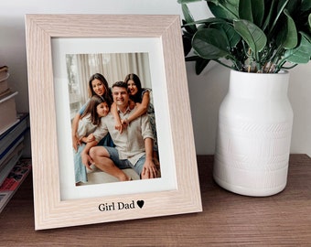 Girl Dad Engraved Picture Frame – Father’s Day or Birthday Gift
