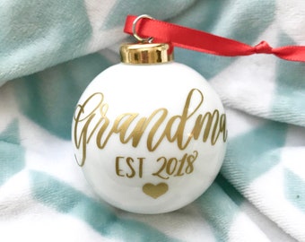 Grandparents Christmas Ornament - 2.5" Grandma Ornament - Grandma Pregnancy Announcement - Nana Ornament - Abuela Gift