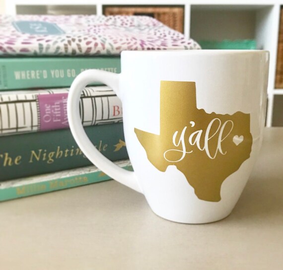 Texas Coffee Mug Y'all Mug Home State Coffee Mug Etsy